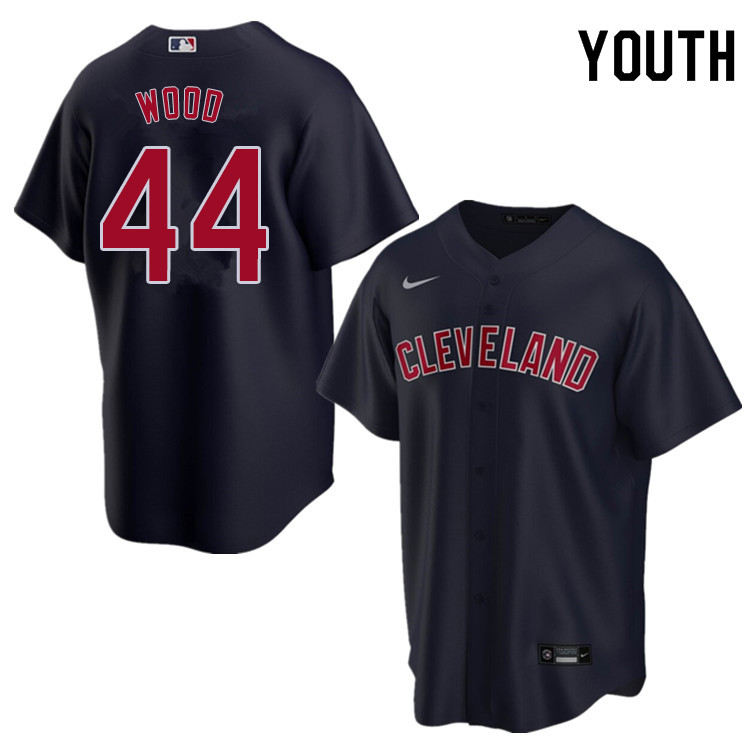 Nike Youth #44 Hunter Wood Cleveland Indians Baseball Jerseys Sale-Navy